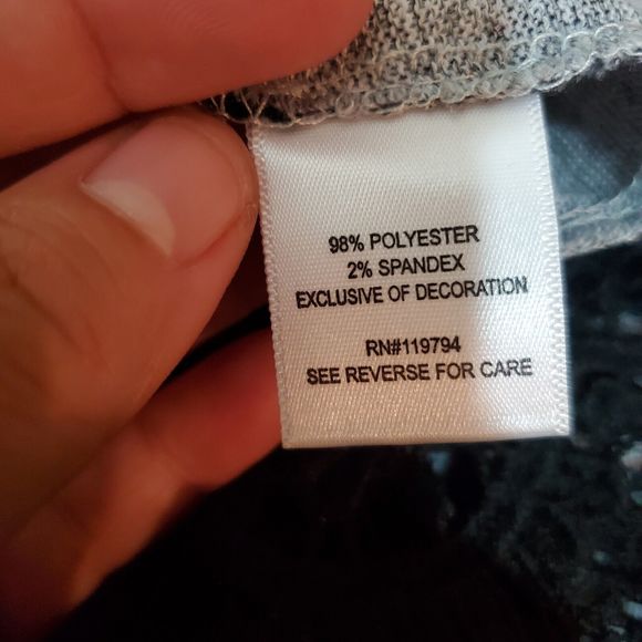 World Unity Gray and Black LS Lace Trimmed Top 3X NWT - Picture 7 of 9